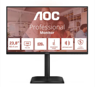 AOC Monitor 24E4CV E4, 23.8", Full HD, LED, crni